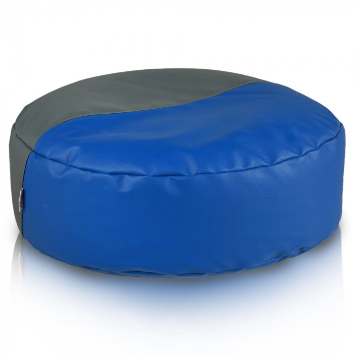 Blue footstool pu leather