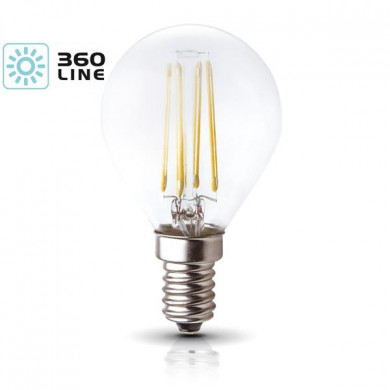 FILAMENT LED E14 4W decorative bulb, warm 3000K, G45 ball