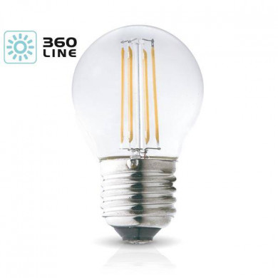 FILAMENT LED E27 4W decorative bulb, warm 3000K, G45 ball