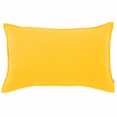 Yellow cushion rectangular velvet