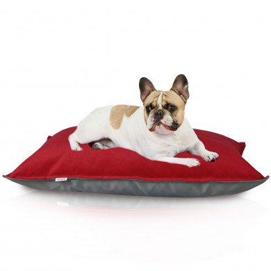 Red dog bed cushions velvet