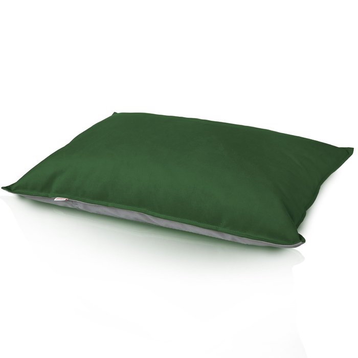 Green dog cushions velvet