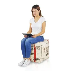 Stylish square pouf for versatile use in any living space
