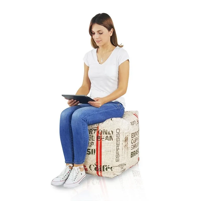 Stylish square pouf for versatile use in any living space