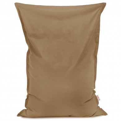 Beige bean bag giant pillow velvet