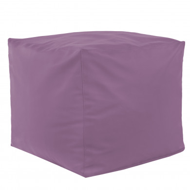 Purple pouf square pu leather