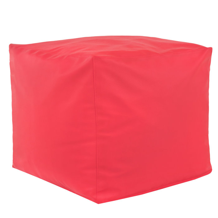Pink pouf square pu leather