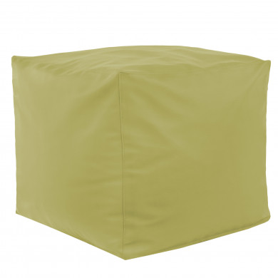Olive pouf square pu leather