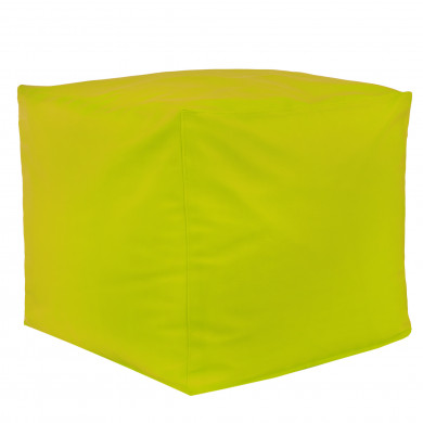 Lime pouf square pu leather