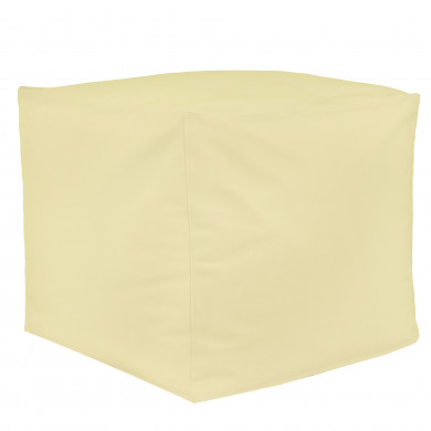 Creamy pouf square pu leather