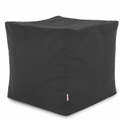 Dark grey pouf square velvet
