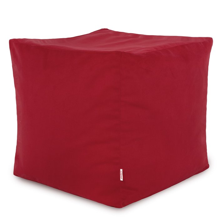 Red pouf square velvet