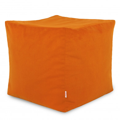 Orange pouf square velvet