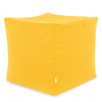 Yellow pouf square velvet