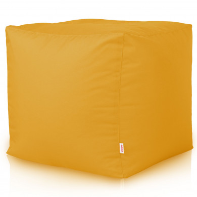 Yellow pouf square outdoor