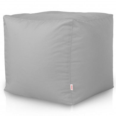 Light gray pouf square outdoor