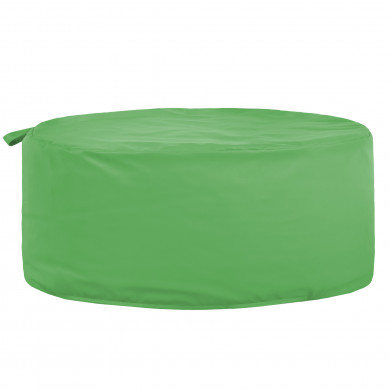 Green pouf round pu leather