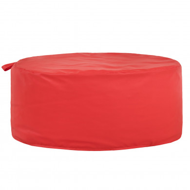 Red pouf round pu leather