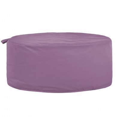 Purple pouf round pu leather