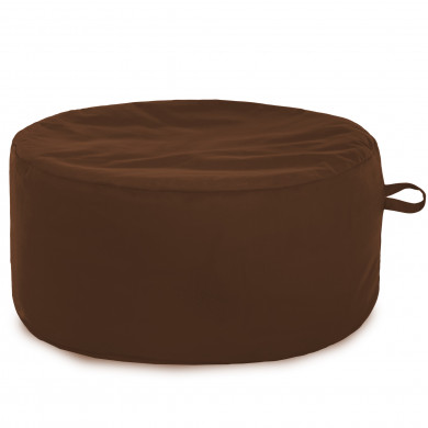 Brown pouf round velvet