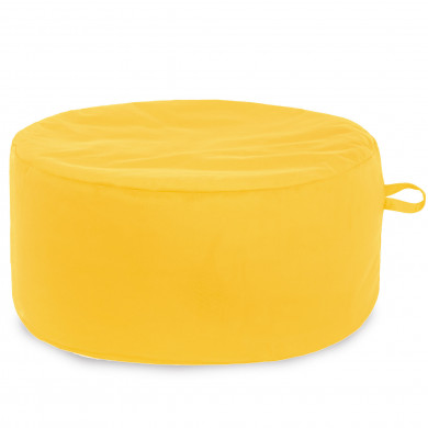 Yellow pouf round velvet