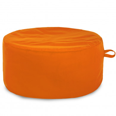 Orange pouf round velvet