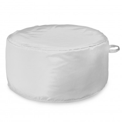 White pouf round outdoor