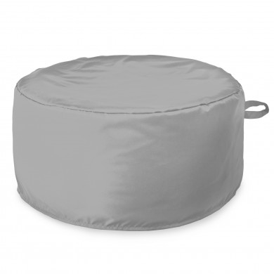 Light gray pouf round outdoor