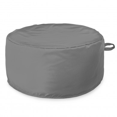 Gray pouf round outdoor