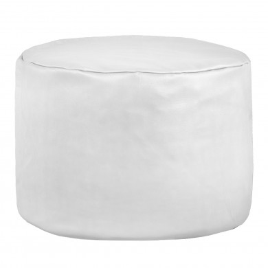 White pouf roller pu leather