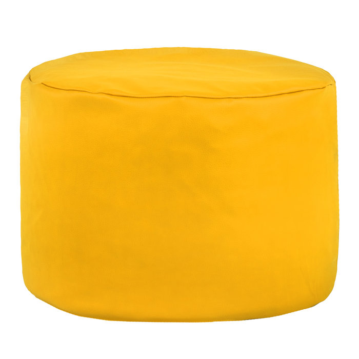 Yellow pouf roller pu leather