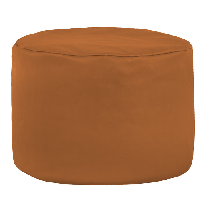 Light brown pouf roller pu leather