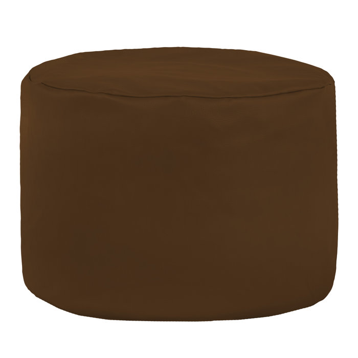 Brown pouf roller pu leather