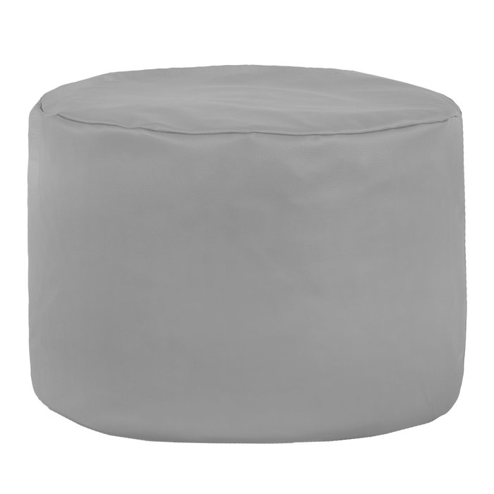 Light gray pouf roller pu leather