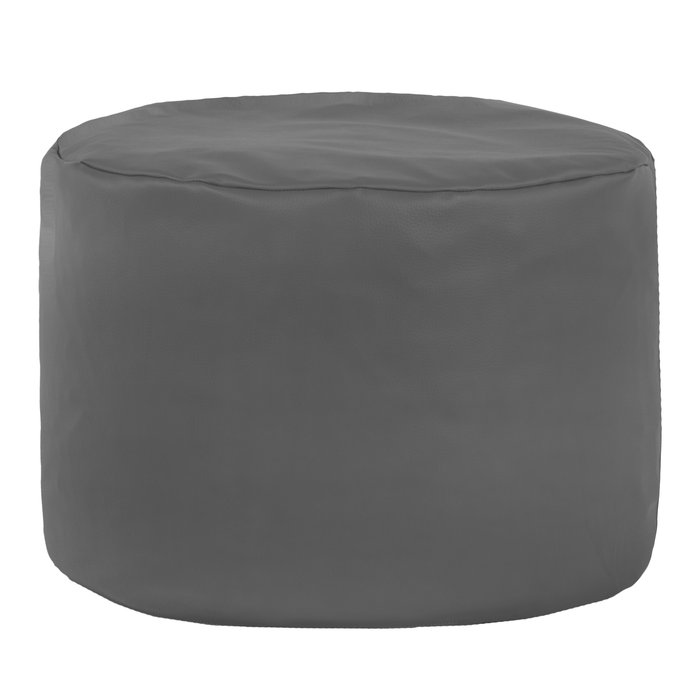 Gray pouf roller pu leather