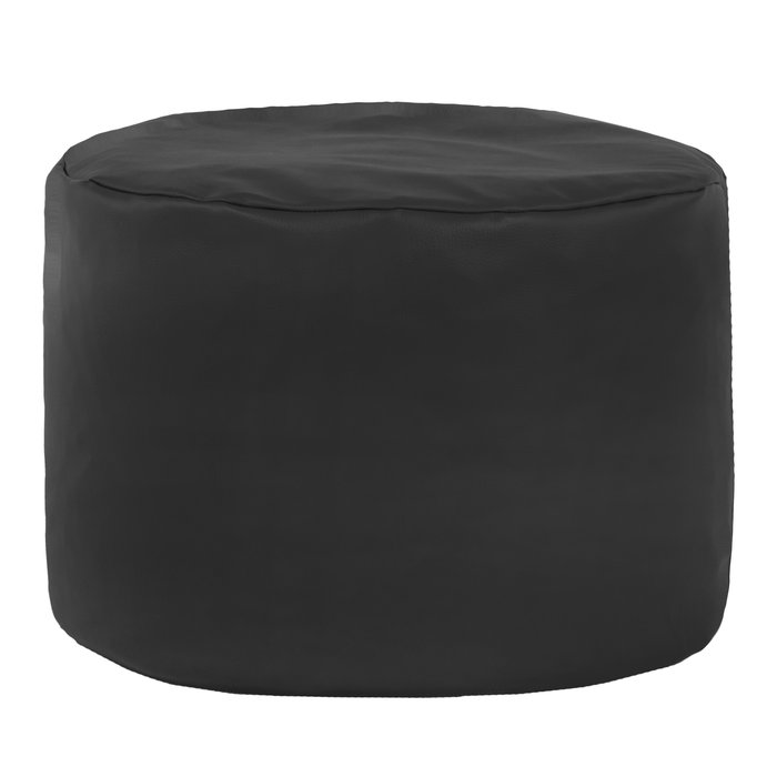 Black pouf roller pu leather