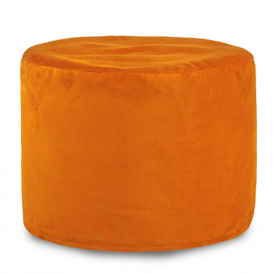 Orange pouf roller velvet