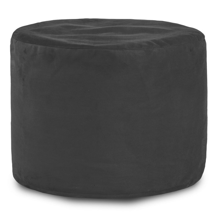 Dark grey pouf roller velvet
