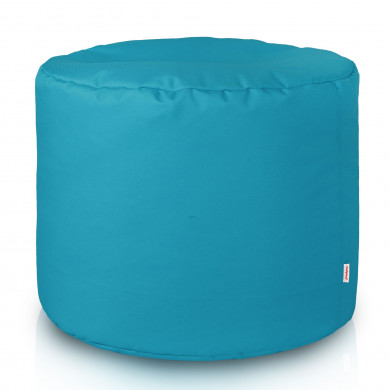 Blue pouf roller outdoor