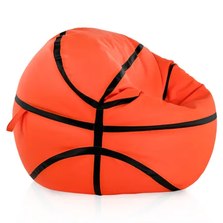 Orange basketball bean bag made of durable PU leather for sports enthusiasts