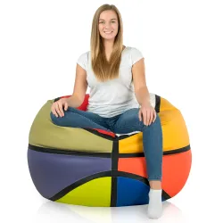 Basketball colour bean bag pu leather