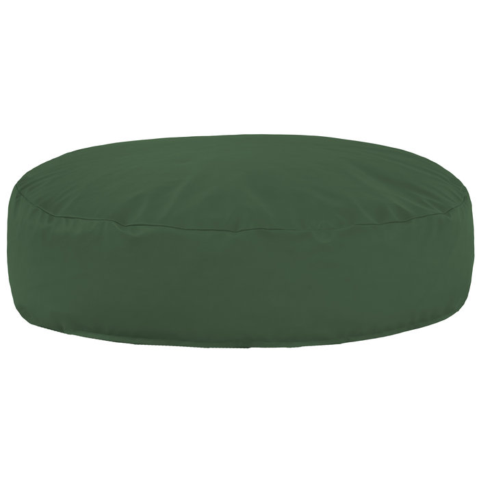 Dark green round pillow pu leather