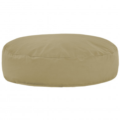 Beige round pillow pu leather