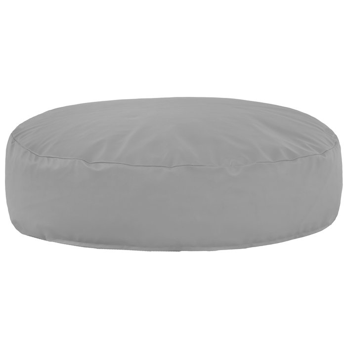 Light gray round pillow pu leather