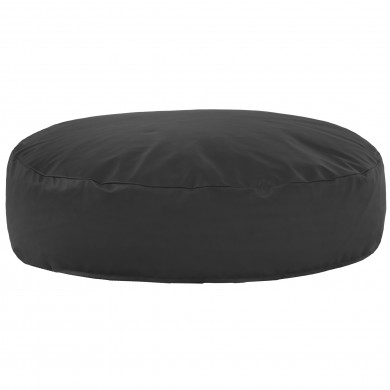 Black round pillow pu leather
