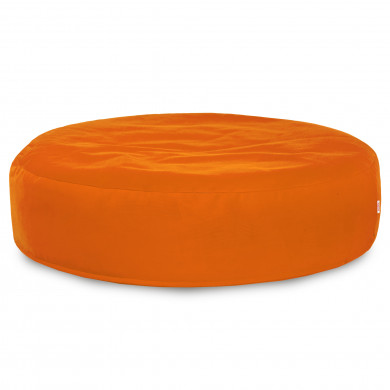 Orange round pillow velvet