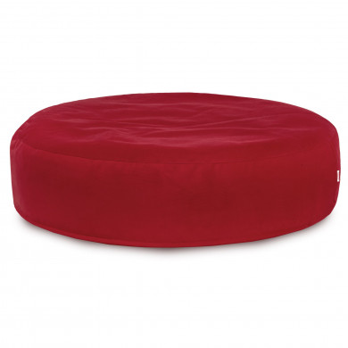 Red round pillow velvet