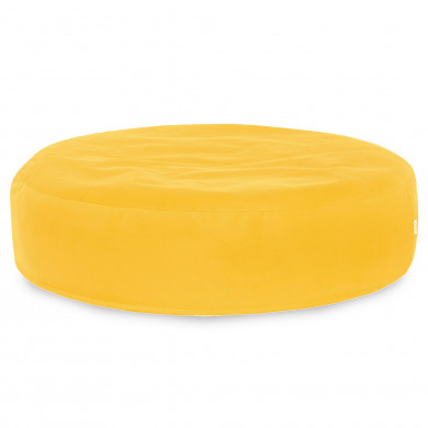 Yellow round pillow velvet