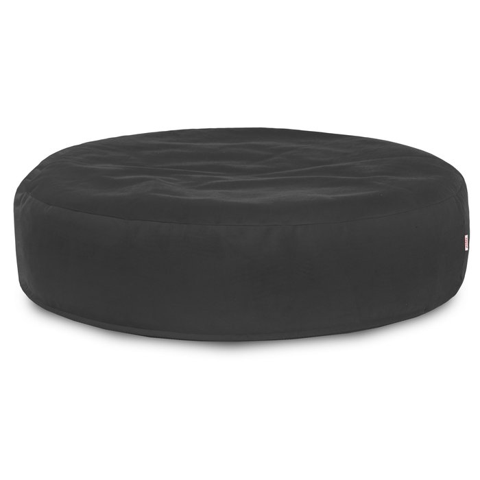 Dark grey round pillow velvet