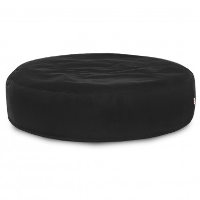 Black round pillow velvet